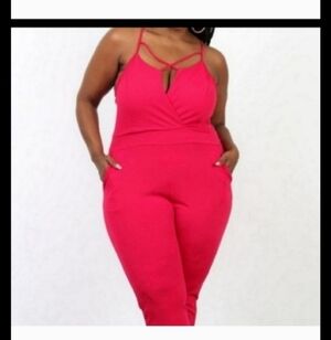 Nwt sexy hot neon pink jumpsuit size 3x
